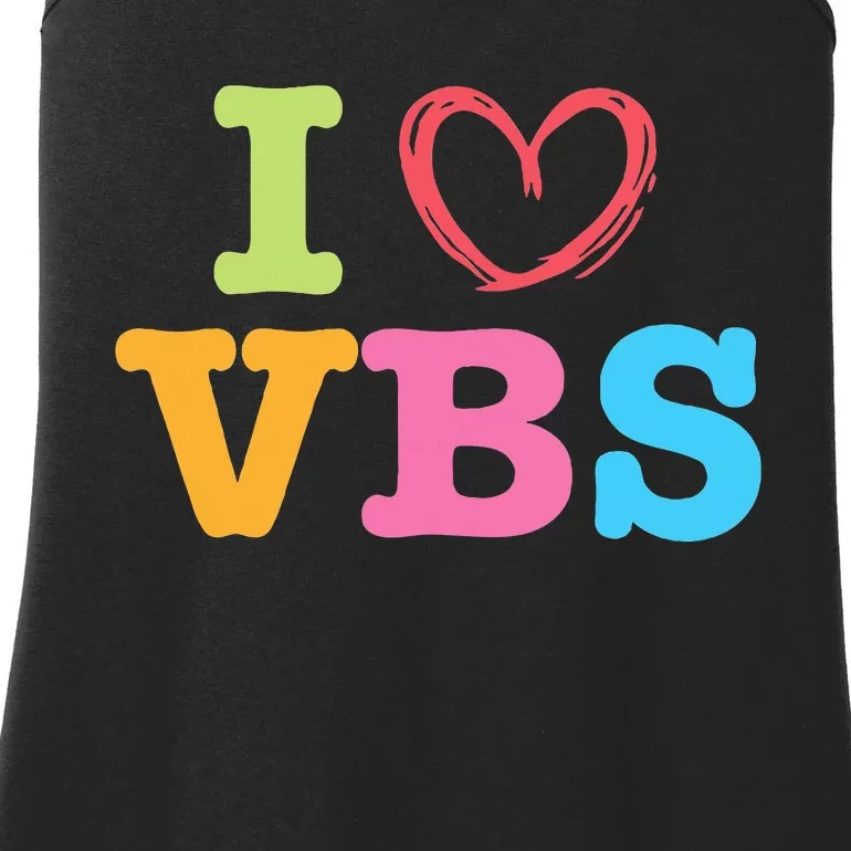 I Love Vbs I Heart Vacation Bible School Crew Bible Study Ladies Essential Tank