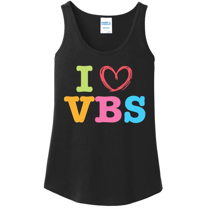 I Love Vbs I Heart Vacation Bible School Crew Bible Study Ladies Essential Tank