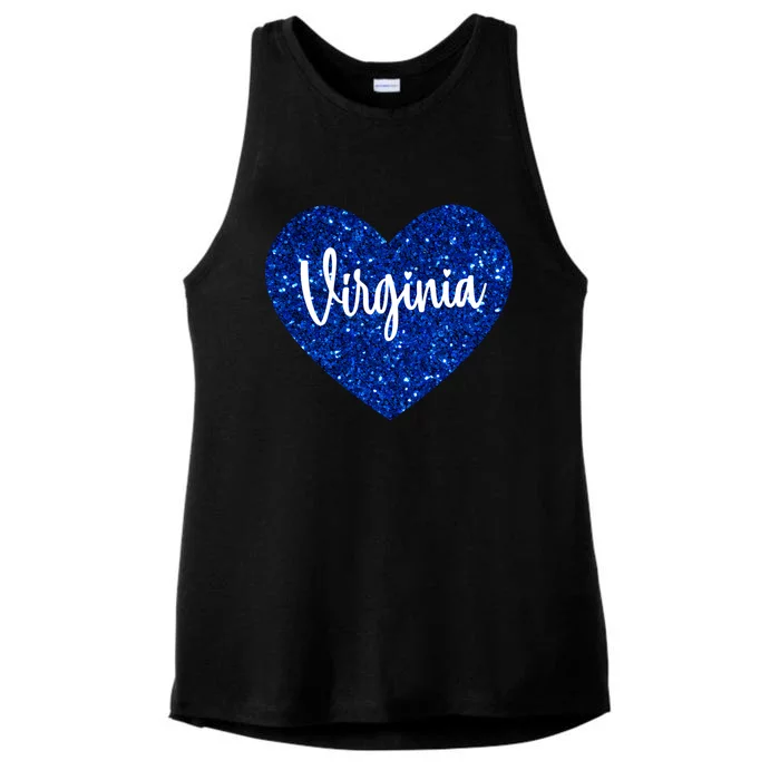 I Love Virginia Usa Heart Gift Ladies Tri-Blend Wicking Tank