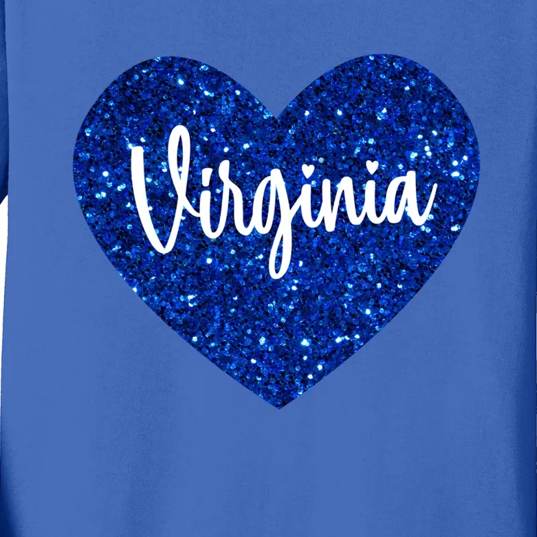 I Love Virginia Usa Heart Gift Kids Long Sleeve Shirt