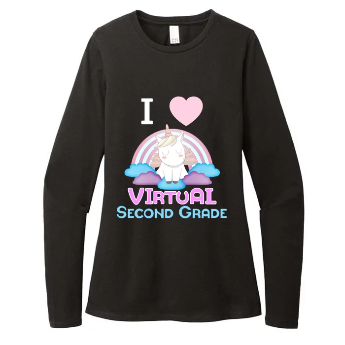 I Love Virtual Second Grade Cute Unicorn Home School Gift Womens CVC Long Sleeve Shirt