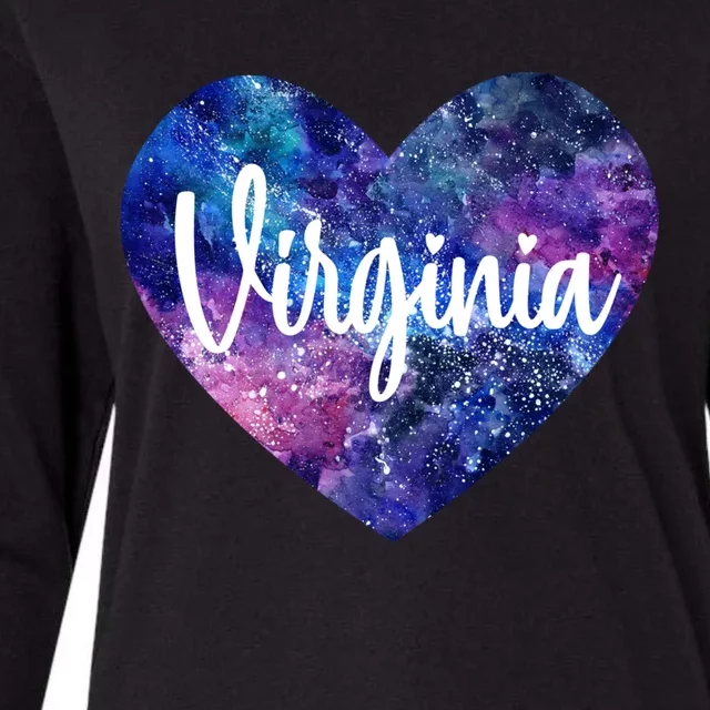 I Love Virginia Usa Funny Gift Womens Cotton Relaxed Long Sleeve T-Shirt