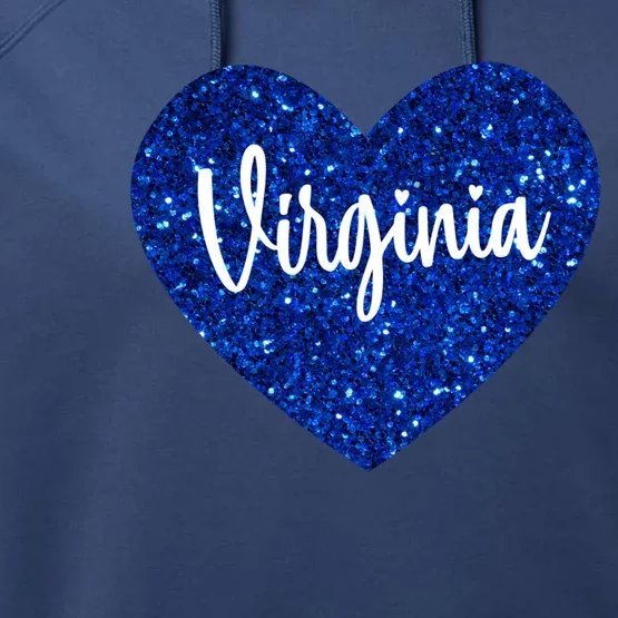 I Love Virginia Usa Heart Gift Performance Fleece Hoodie