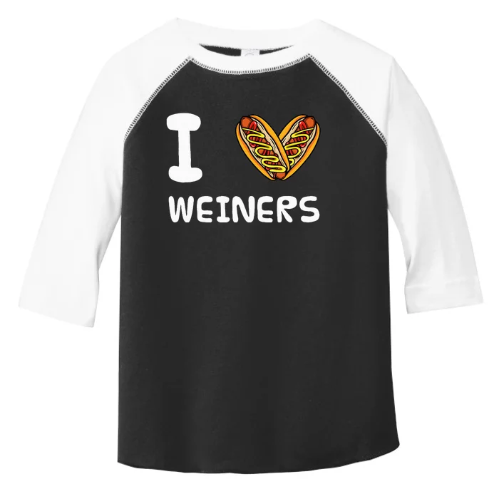 I Love Weiners Hotdogs Frankfurter Wiener Toddler Fine Jersey T-Shirt