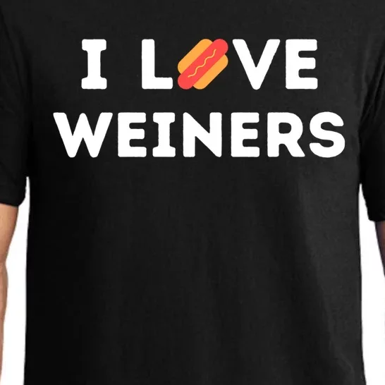 I Love Weiners Frank Sausage Bun Hotdogs Food Cute Gift Pajama Set