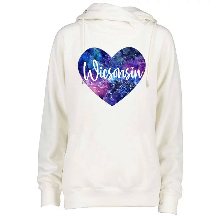 I Love Wisconsin Usa Great Gift Womens Funnel Neck Pullover Hood