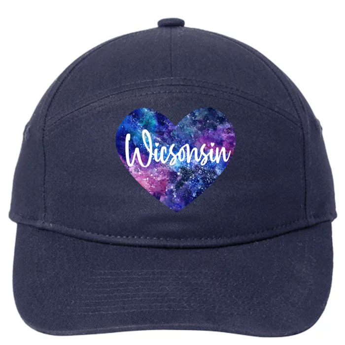 I Love Wisconsin Usa Great Gift 7-Panel Snapback Hat