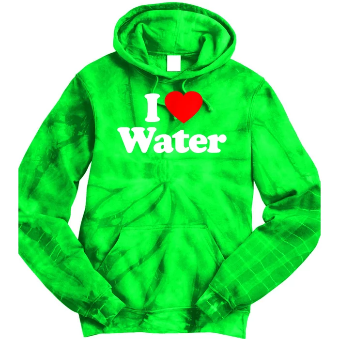 I Love Water Heart Funny Tie Dye Hoodie