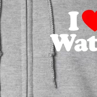 I Love Water Heart Funny Full Zip Hoodie