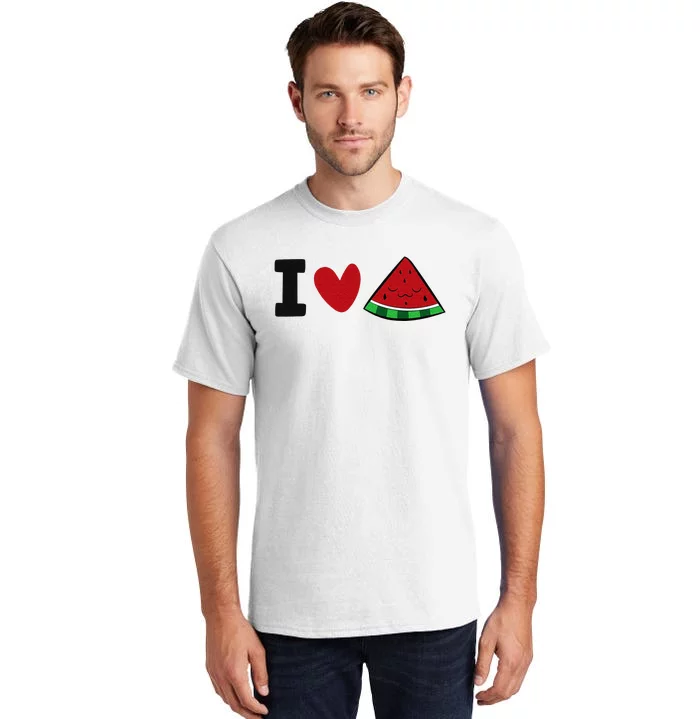 I Love Watermelon Summer Fruit Watermelon Tall T-Shirt