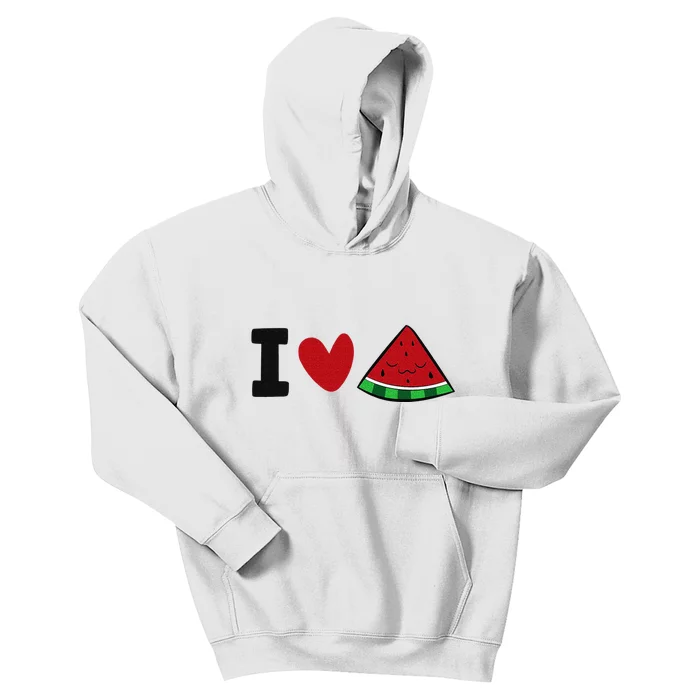 I Love Watermelon Summer Fruit Watermelon Kids Hoodie