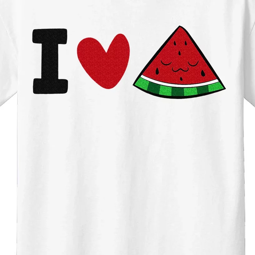 I Love Watermelon Summer Fruit Watermelon Kids T-Shirt