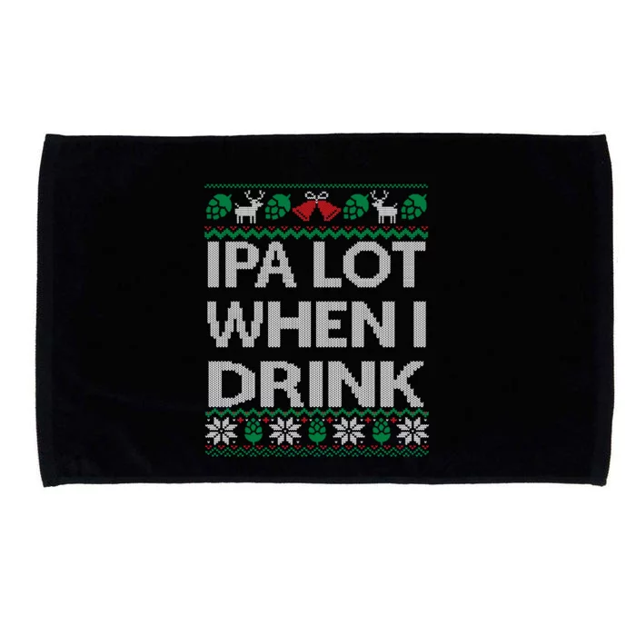 Ipa Lot When I Ugly Christmas Craft Beer Er Great Gift Microfiber Hand Towel