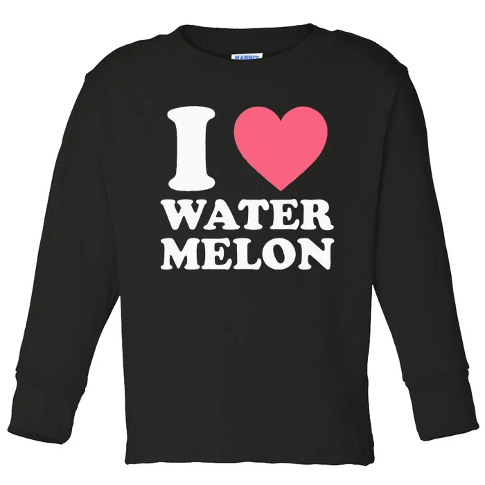 I Love Watermelon I Heart Watermelon Funny Fruit Lover Toddler Long Sleeve Shirt