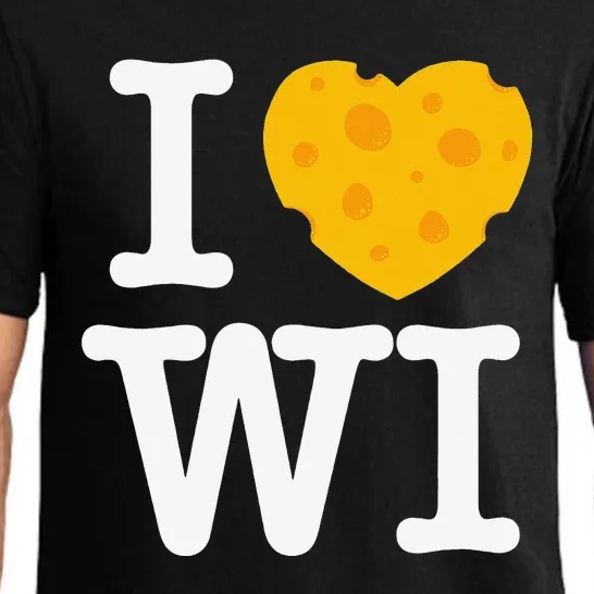 I Love Wisconsin Cheese Heart WI Pajama Set