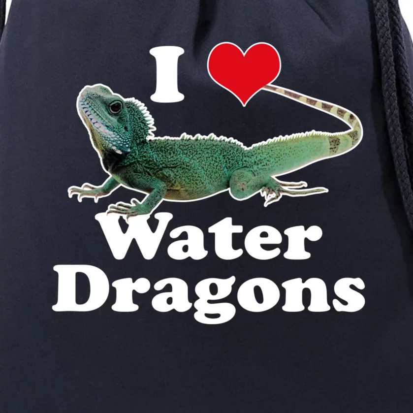 I Love Water Dragons With A Heart Cool Gift Drawstring Bag