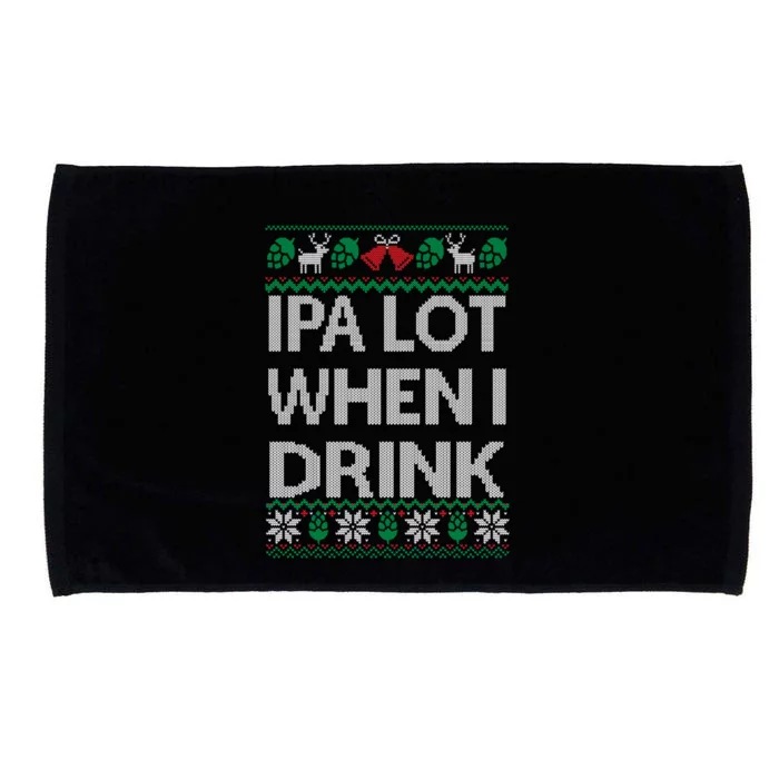 Ipa Lot When I Ugly Christmas Craft Beer Er Great Gift Microfiber Hand Towel