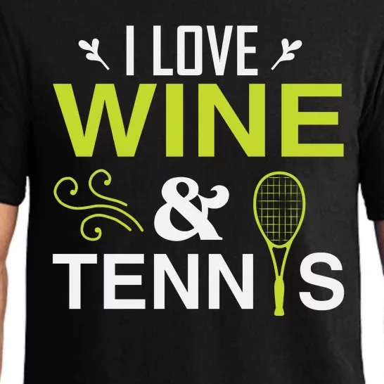 I Love Wine And Tennis Pajama Set