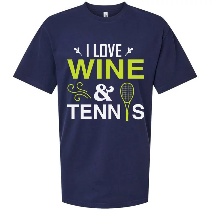 I Love Wine And Tennis Sueded Cloud Jersey T-Shirt