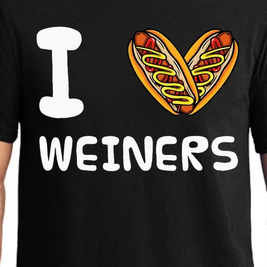 I Love Weiners Hotdogs Frankfurter Wiener Frank Sausage Bun Pajama Set