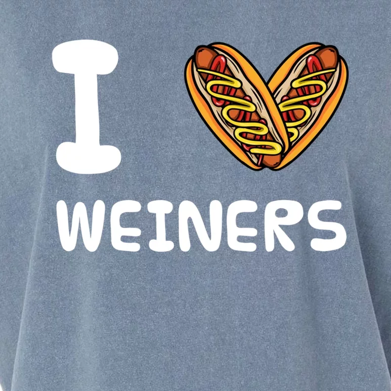 I Love Weiners Hotdogs Frankfurter Wiener Frank Sausage Bun Meaningful Gift Garment-Dyed Women's Muscle Tee