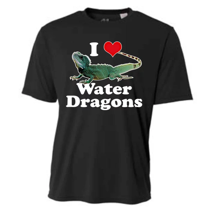 I Love Water Dragons With A Heart Gift Cooling Performance Crew T-Shirt