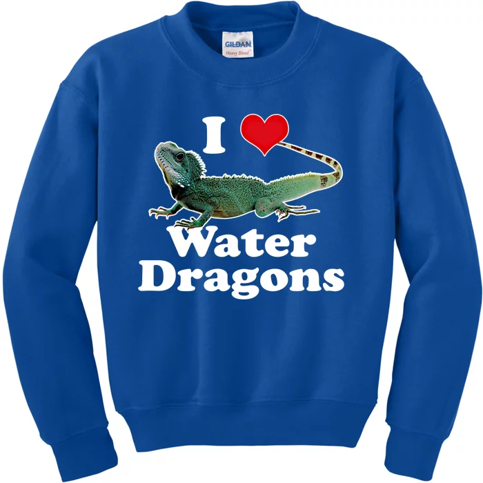 I Love Water Dragons With A Heart Gift Kids Sweatshirt