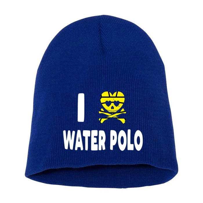 I Love Water Polo Cool Gift Idea For Players Fans And Lovers Cool Gift Short Acrylic Beanie