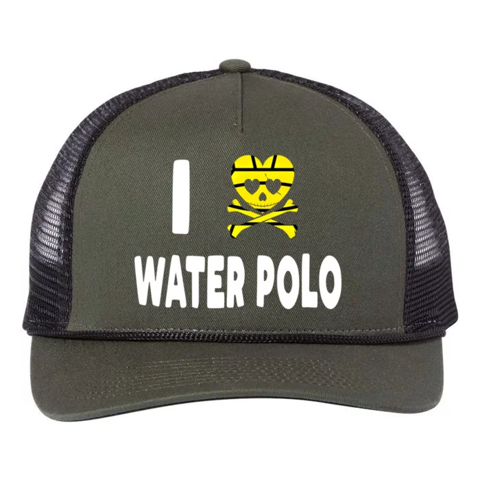 I Love Water Polo Cool Gift Idea For Players Fans And Lovers Cool Gift Retro Rope Trucker Hat Cap