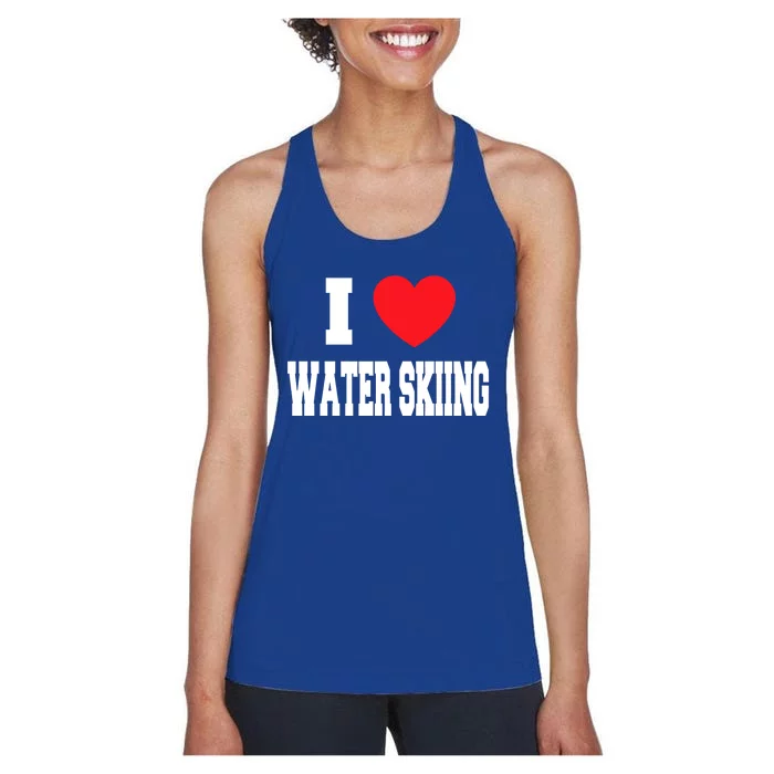 I Love Water Skiing Cool Gift Women's Racerback Tank