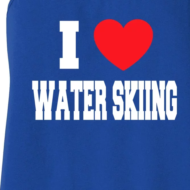 I Love Water Skiing Cool Gift Women's Racerback Tank