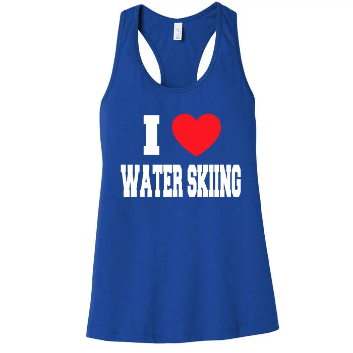 I Love Water Skiing Cool Gift Women's Racerback Tank