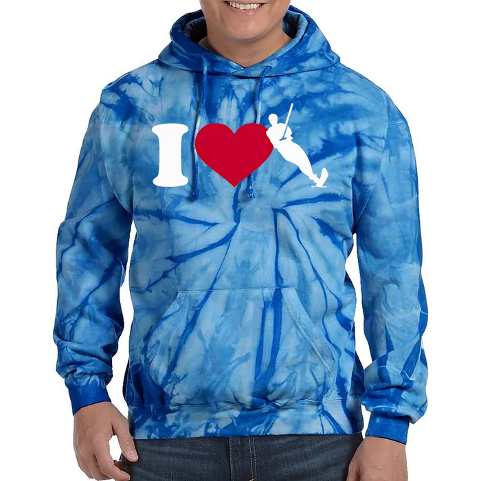 I Love Water Skiing Gift Tie Dye Hoodie