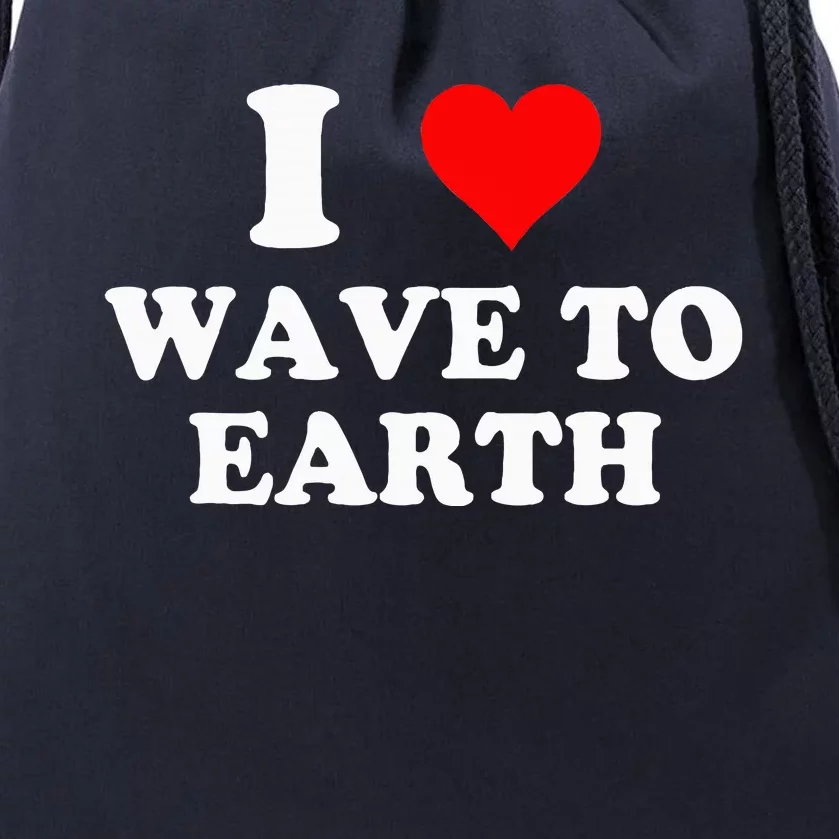 I Love Wave To Earth I Heart Wave To Earth Red Heart Drawstring Bag