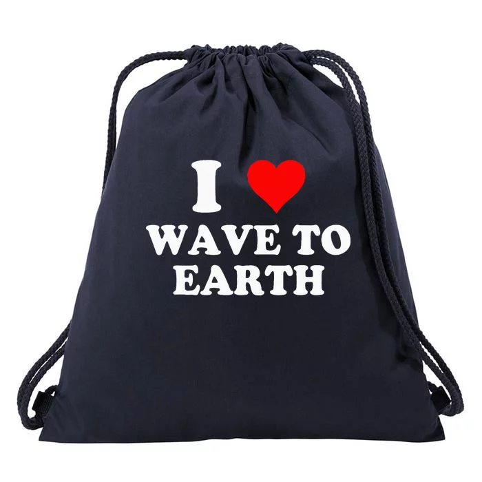 I Love Wave To Earth I Heart Wave To Earth Red Heart Drawstring Bag