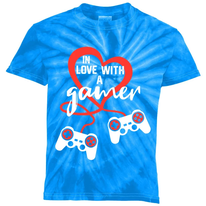 In Love With A Gamer Video Games Valentines Day Funny Gift Kids Tie-Dye T-Shirt