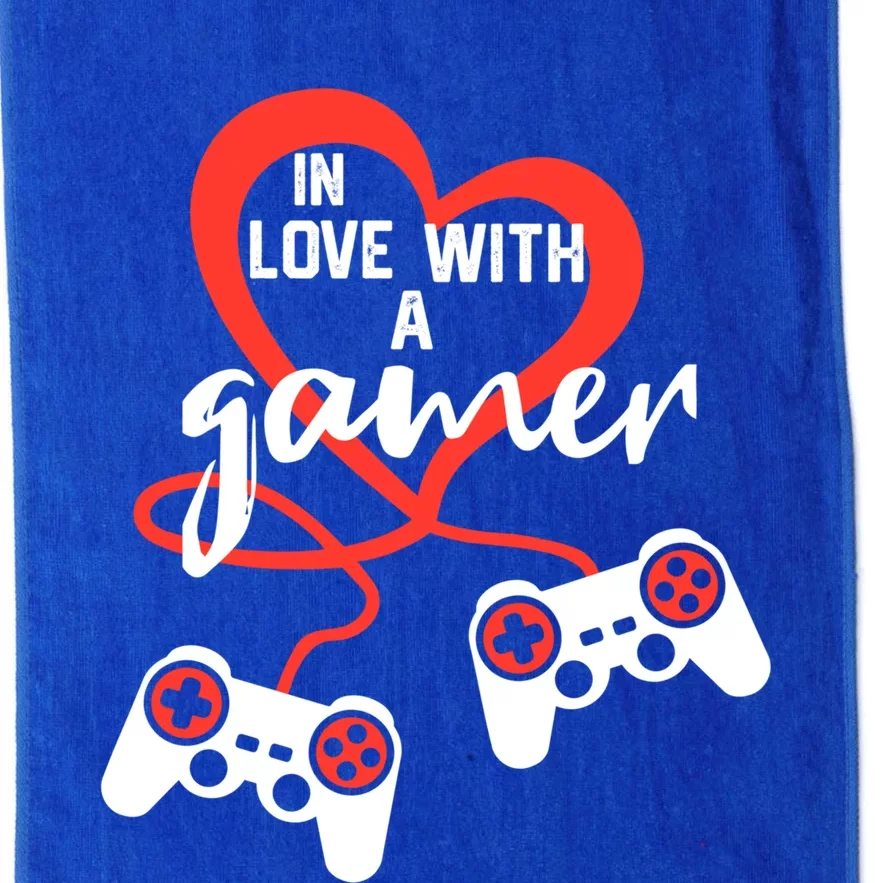 In Love With A Gamer Video Games Valentines Day Funny Gift Platinum Collection Golf Towel