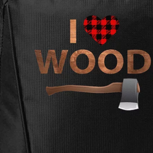 I Love Wood Lumberjack Heart Halloween Party Gift City Backpack