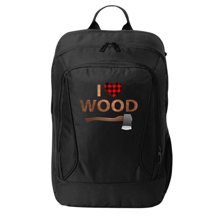 I Love Wood Lumberjack Heart Halloween Party Gift City Backpack