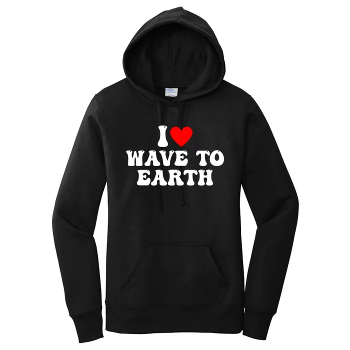 I Love Wave To Earth I Heart Wave To Earth Red Heart Women's Pullover Hoodie