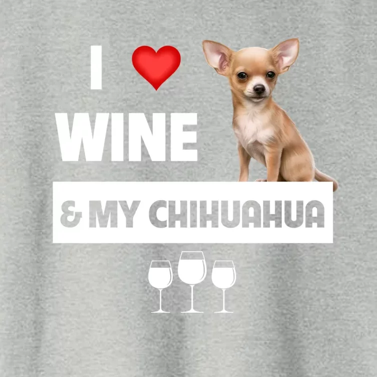 I Love Wine And My Chihuahua Mom Dad Dog Ing Pet Parent Funny Gift Women's Crop Top Tee