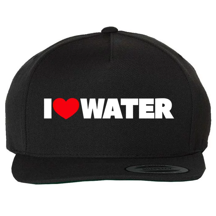 I Love Water Gift Wool Snapback Cap