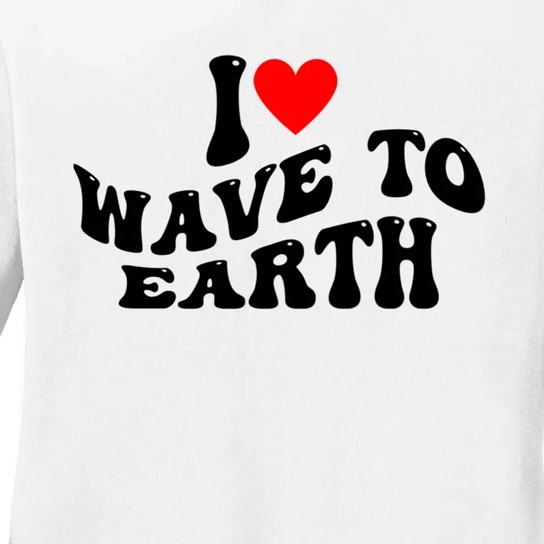 I Love Wave To Earth I Heart Wave To Earth Red Heart Ladies Long Sleeve Shirt