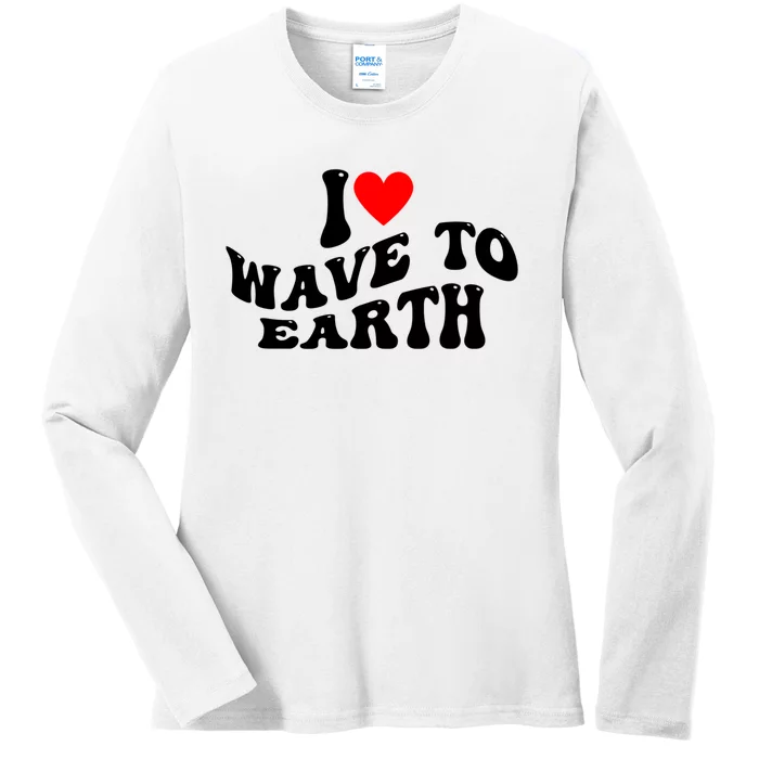 I Love Wave To Earth I Heart Wave To Earth Red Heart Ladies Long Sleeve Shirt