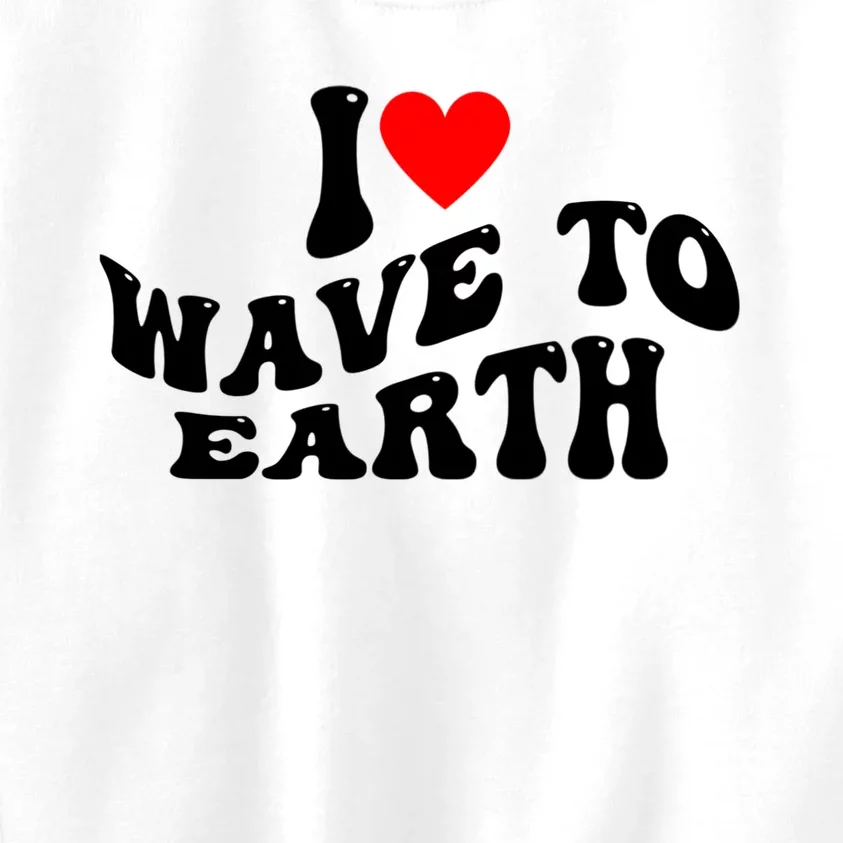 I Love Wave To Earth I Heart Wave To Earth Red Heart Kids Sweatshirt