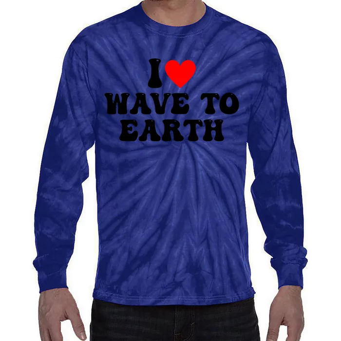 I Love Wave To Earth I Heart Wave To Earth Red Heart Tie-Dye Long Sleeve Shirt