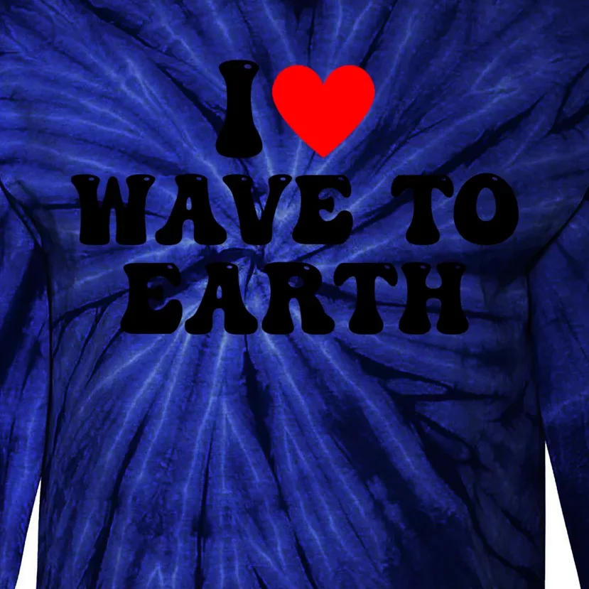 I Love Wave To Earth I Heart Wave To Earth Red Heart Tie-Dye Long Sleeve Shirt