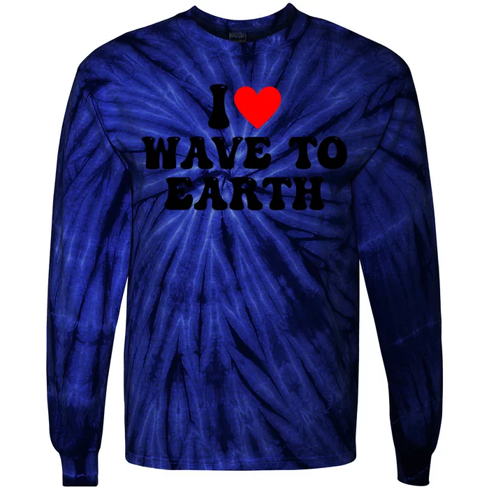 I Love Wave To Earth I Heart Wave To Earth Red Heart Tie-Dye Long Sleeve Shirt