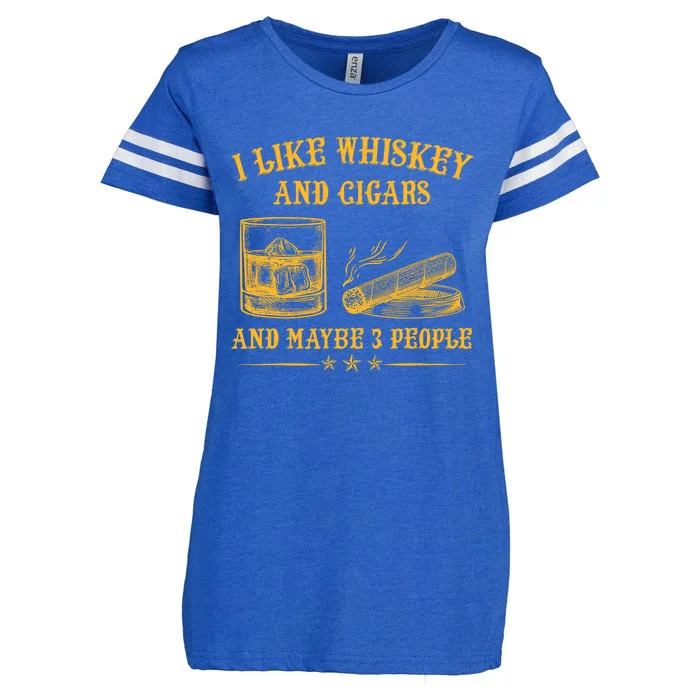 I Like Whiskey And Cigars And Maybe 3 People Vintage Enza Ladies Jersey Football T-Shirt