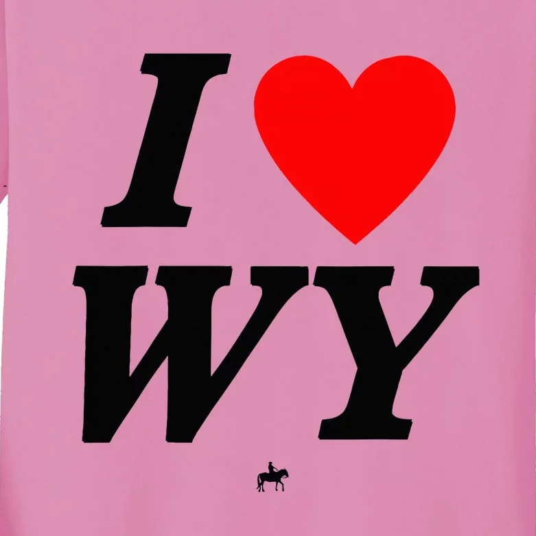 I Love Wyoming Kids Long Sleeve Shirt